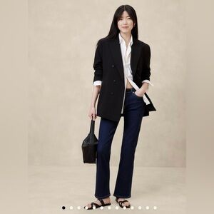 Banana Republic Slim Straight Leg Mid Rise Denim Jeans Size 25 Dark Wash